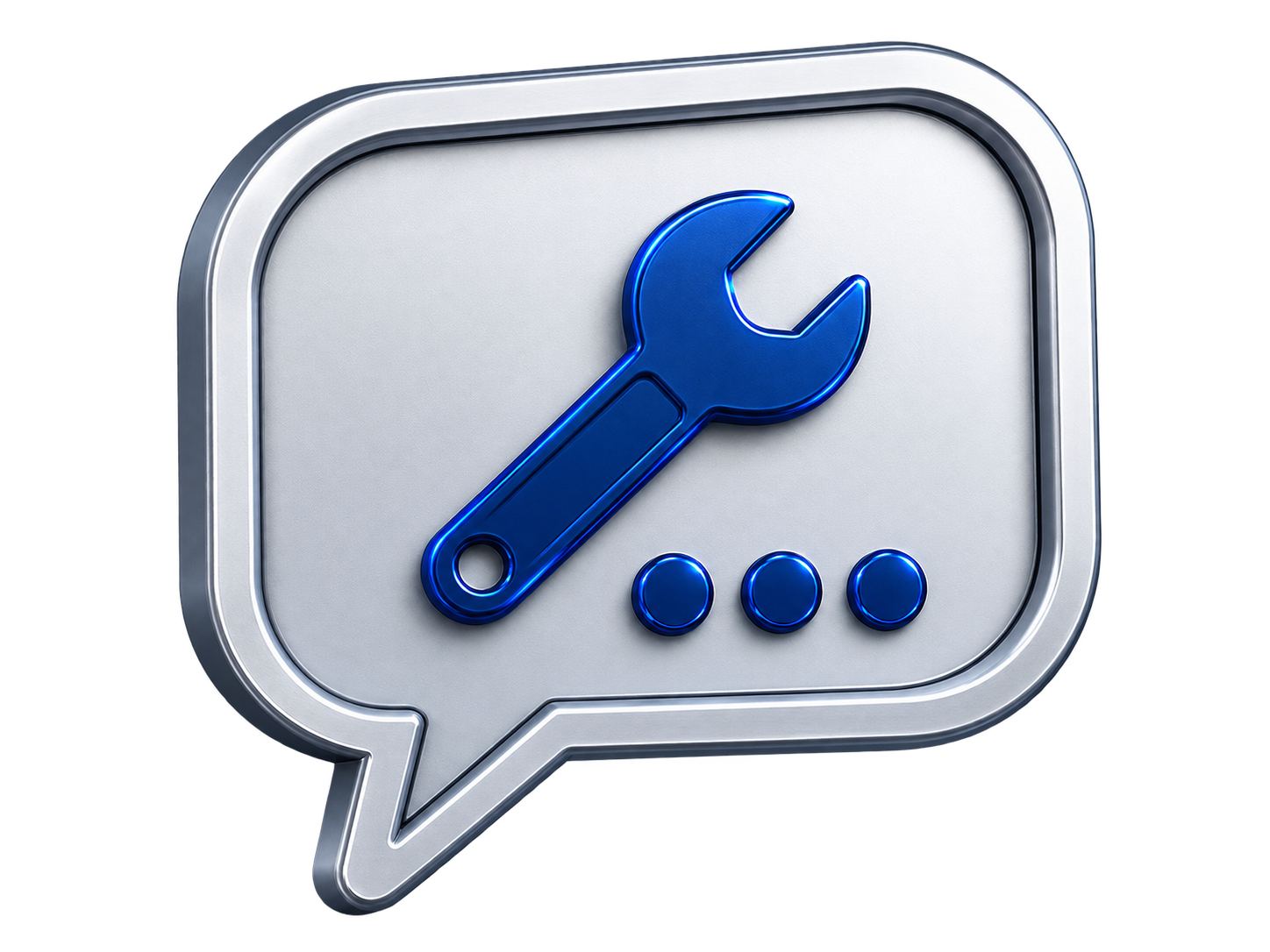 Computer repair support symbol with a wrench