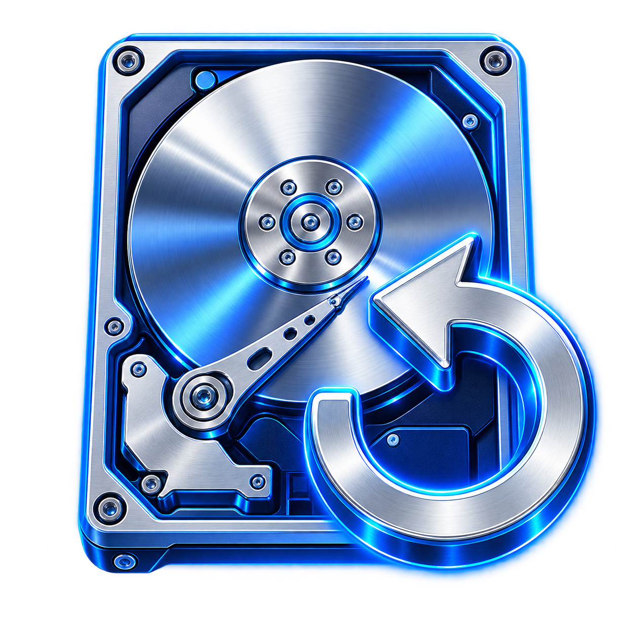 Hard drive with a recovery arrow